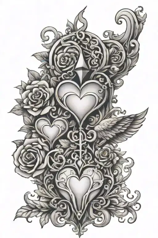 words and symbols that match love tattoo design idea