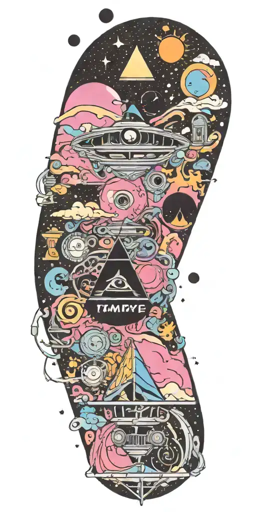 Pink Floyd, galaxy, subtronics, tame impala tattoo design idea
