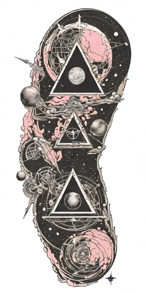 Pink Floyd, 05/23/2018, galaxy, pendulum tattoo design idea