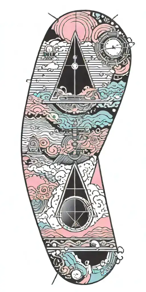 Pink Floyd, subtronics, galaxy, metronome, time tattoo design idea