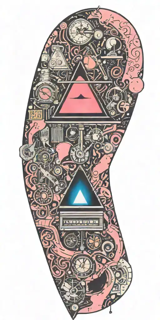 Pink Floyd, subtronics, galaxy, metronome, time tattoo design idea