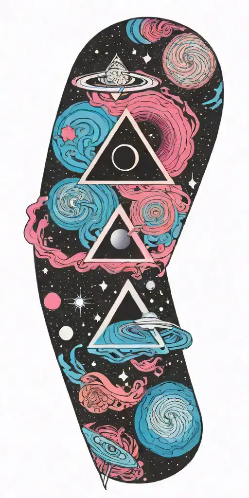 Pink Floyd, galaxies, subtronics  tattoo design idea