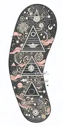 Pink Floyd, subtronics, galaxy, metronome, time tattoo design idea