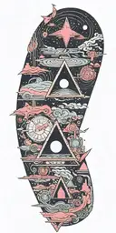 Pink Floyd, subtronics, galaxy, metronome, time tattoo design idea