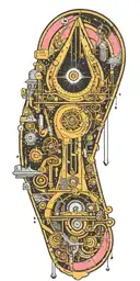 Pink Floyd, subtronics, galaxy, metronome, time tattoo design idea