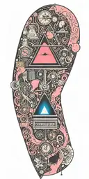 Pink Floyd, subtronics, galaxy, metronome, time tattoo design idea