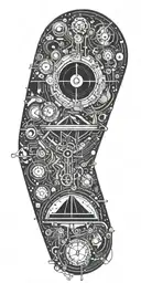 subtronics, galaxy, metronome, time tattoo design idea