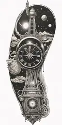 subtronics, galaxy, metronome, time tattoo design idea