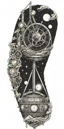 subtronics, galaxy, metronome, time tattoo design idea