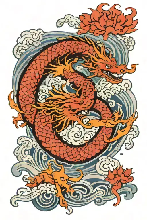 Kirin yin and yang tattoo design idea