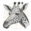 mandala giraffe tattoo design idea