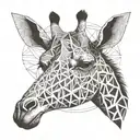 mandala giraffe tattoo design idea