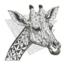 mandala giraffe tattoo design idea