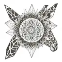 mandala giraffe tattoo design idea