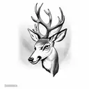 deer, half dead, cross above  tattoo design idea