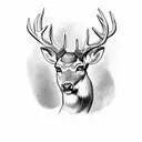 deer, half dead, cross above  tattoo design idea