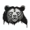 zombie bear head tattoo design idea