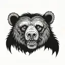zombie bear head tattoo design idea