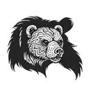zombie bear head tattoo design idea