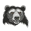 zombie bear head tattoo design idea