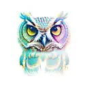 owl with hourglass tattoo design idea
