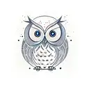owl with hourglass tattoo design idea