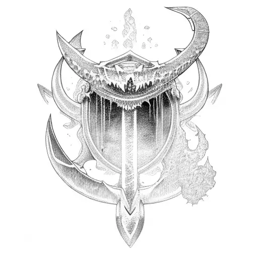 leviathan axe vs myolnir  tattoo design idea