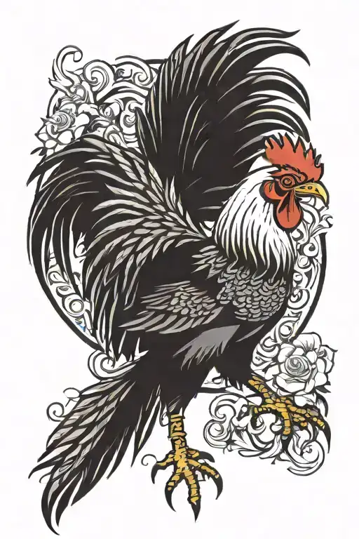 fighting rooster dad memorial tattoo design idea