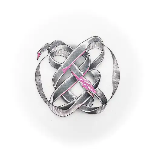 breast cancer ribbon  tattoo design idea