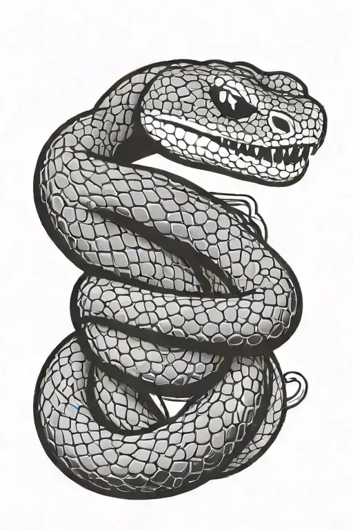 A minimalist tattoo design of a snake coiled around a boxing glove, symbolizing strength and agility tattoo design idea