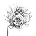 sword with roses and snake tattoo design idea