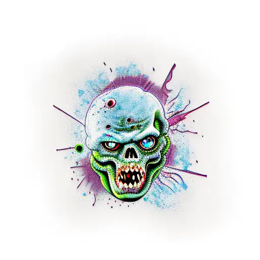 zombie in wine country tattoo design idea