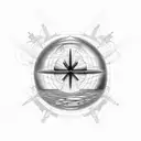 An intricate design of a cross made up of interstellar objects like planets and comets tattoo design idea