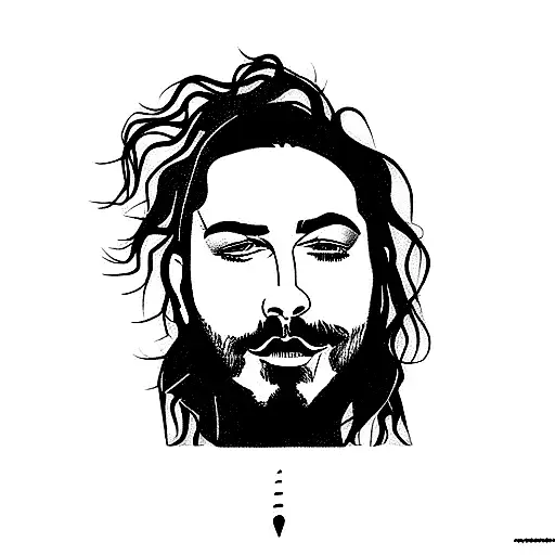 inspired by post Malone songs not his head tattoo design idea