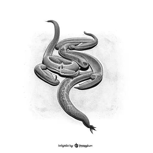 serpiente con calabera tattoo design idea