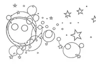 bubbles, stars, and hearts scattered  tattoo design idea