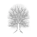 tree half dead half alive tattoo design idea