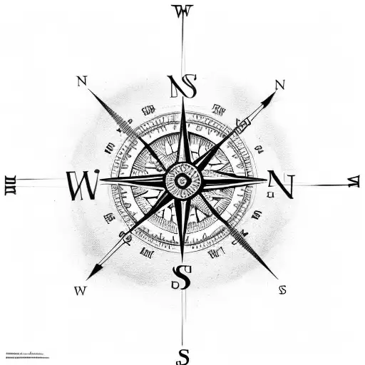 nordic compass tattoo design idea