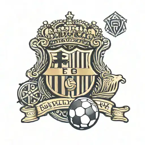 football club barcelona logo surrounded by egyptian symobols  tattoo design idea