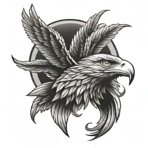 eagle with number 13 on forehead catching a snake  tattoo design idea