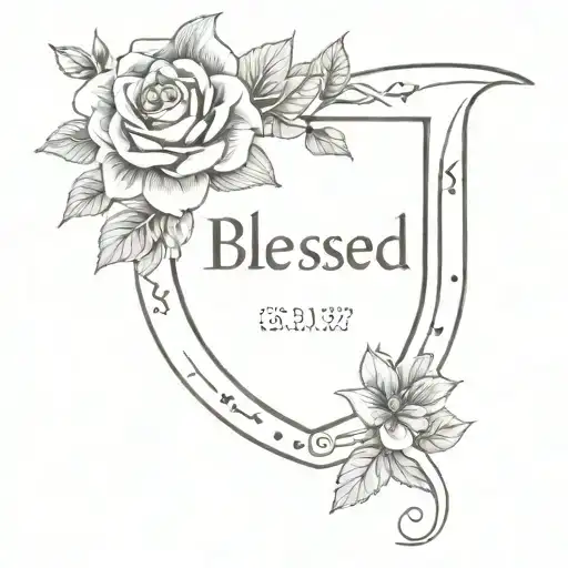 blessed written tattoo design idea