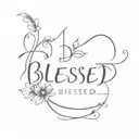 blessed written vertically tattoo design idea