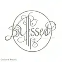 blessed written vertically tattoo design idea