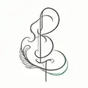 blessed written vertically tattoo design idea