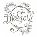 blessed written tattoo design idea