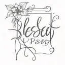 blessed written tattoo design idea