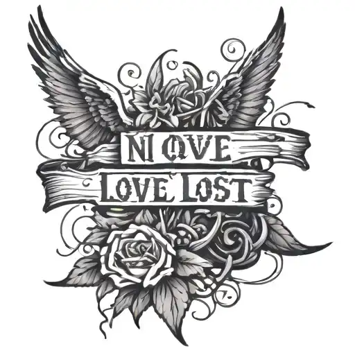 Words "No Love Lost" tattoo design idea