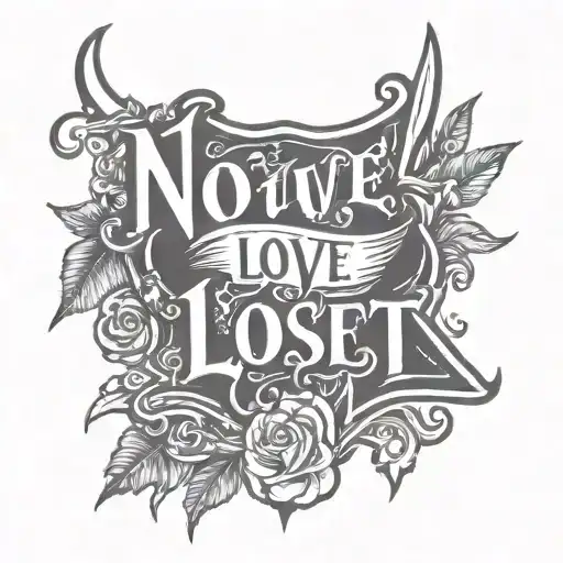 Words "No Love Lost" tattoo design idea