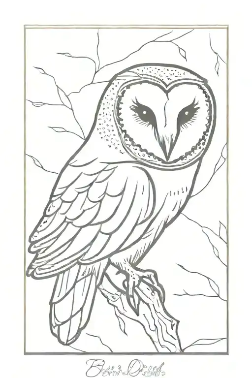 barn owl tattoo design idea