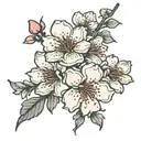 cherry blossom flowers outline tattoo design idea